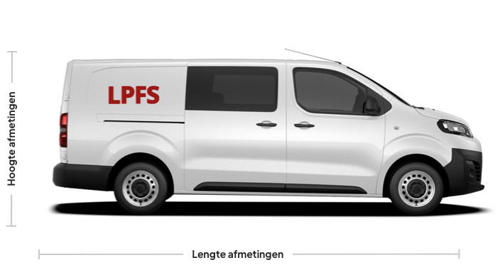 afmetingen van de bestelbussen